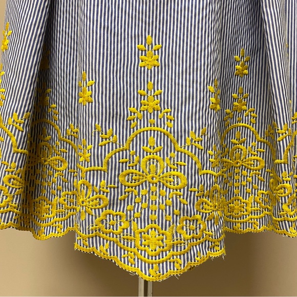 Nicole Miller Embroidered Striped Dress - Picture 6 of 7